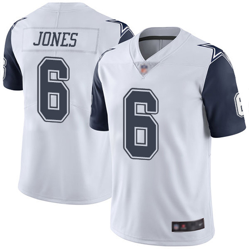 Men Dallas Cowboys Limited White Chris Jones #6 Rush Vapor Untouchable NFL Jersey